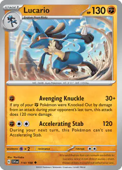 Lucario Uncommon card from Scarlet & Violet Base