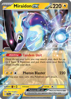 Miraidon ex Double Rare card from Scarlet & Violet Base