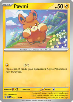 Pawmi Common card from Scarlet & Violet Base