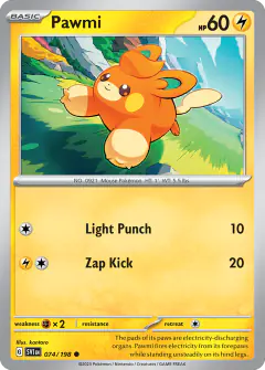 Pawmi Common card from Scarlet & Violet Base