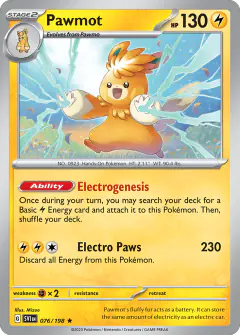 Pawmot Rare card from Scarlet & Violet Base