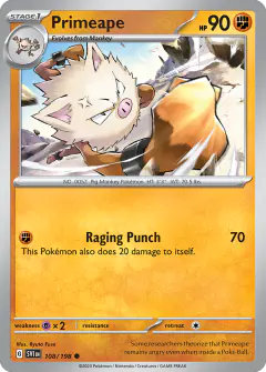 Primeape Common card from Scarlet & Violet Base