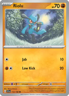 Riolu Common card from Scarlet & Violet Base