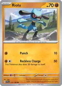 Riolu Common card from Scarlet & Violet Base