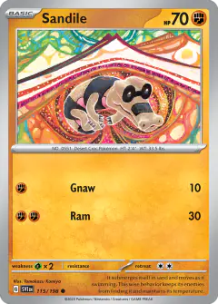 Sandile Common card from Scarlet & Violet Base