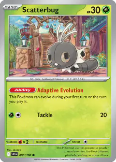 Scatterbug Common card from Scarlet & Violet Base