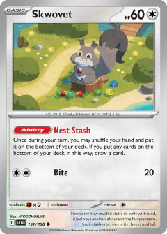 Skwovet Common card from Scarlet & Violet Base