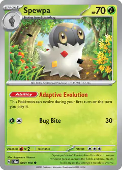 Spewpa Common card from Scarlet & Violet Base