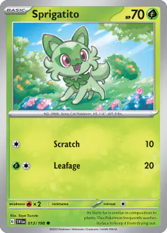 Sprigatito Common card from Scarlet & Violet Base