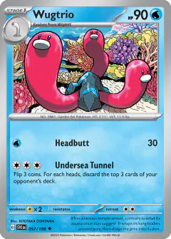 Wugtrio Uncommon card from Scarlet & Violet Base
