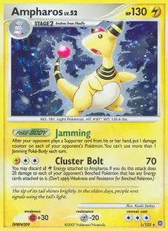 Ampharos Rare Holo card from Secret Wonders