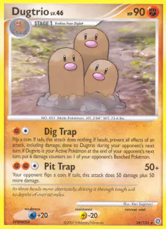 Dugtrio Rare card from Secret Wonders