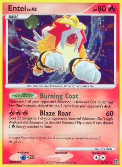 Entei Rare Holo card from Secret Wonders