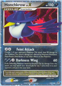 Honchkrow LV.X Rare Holo LV.X card from Secret Wonders