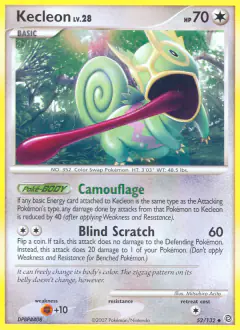 Kecleon Uncommon card from Secret Wonders