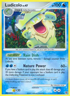 Ludicolo Rare Holo card from Secret Wonders