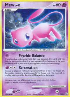 Mew Rare Holo card from Secret Wonders