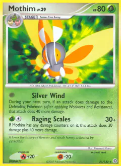 Mothim Rare card from Secret Wonders