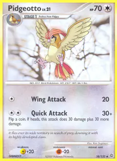 Pidgeotto Uncommon card from Secret Wonders