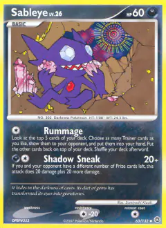 Sableye Uncommon card from Secret Wonders