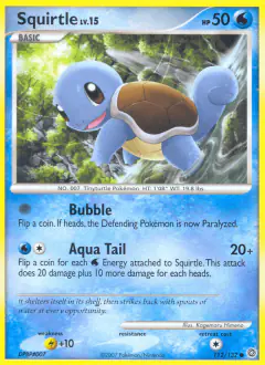 Squirtle Common card from Secret Wonders