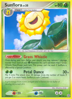 Sunflora Rare card from Secret Wonders