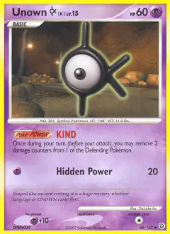 Unown [K] Uncommon card from Secret Wonders