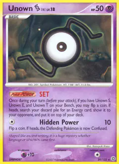 Unown [S] Rare card from Secret Wonders