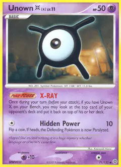 Unown [X] Uncommon card from Secret Wonders