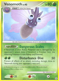 Venomoth Uncommon card from Secret Wonders