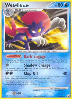 Weavile Rare card from Secret Wonders