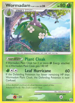 Wormadam Plant Cloak Rare card from Secret Wonders
