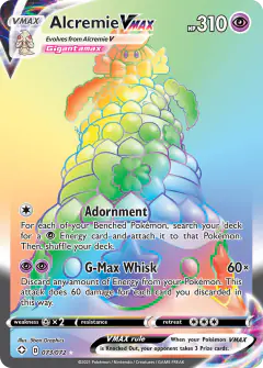 Alcremie VMAX Rare Rainbow card from Shining Fates