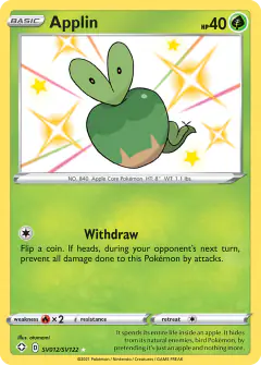 Applin Rare Shiny card from Shining Fates