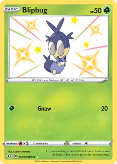 Blipbug Rare Shiny card from Shining Fates