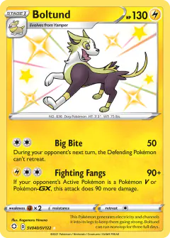 Boltund Rare Shiny card from Shining Fates