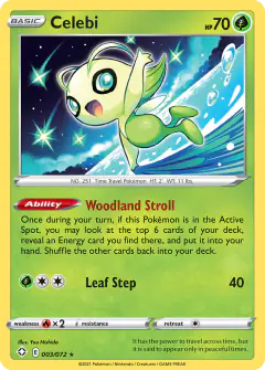 Celebi Rare card from Shining Fates