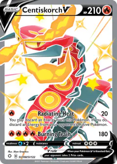 Centiskorch V Rare Holo V card from Shining Fates