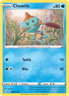 Chewtle Common card from Shining Fates