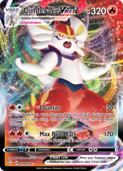 Cinderace VMAX Rare Holo VMAX card from Shining Fates