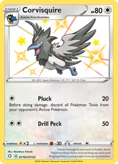 Corvisquire Rare Shiny card from Shining Fates