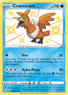Cramorant Rare Shiny card from Shining Fates