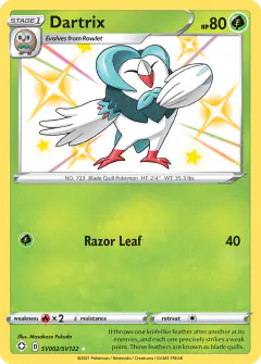Dartrix Rare Shiny card from Shining Fates