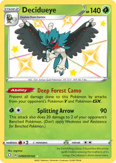 Decidueye Rare Shiny card from Shining Fates