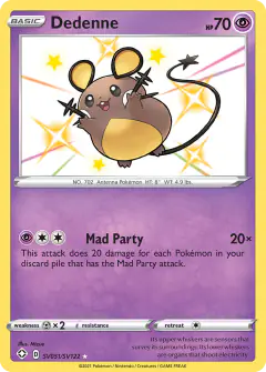 Dedenne Rare Shiny card from Shining Fates