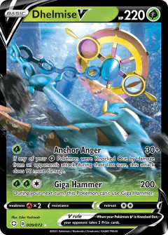 Dhelmise V Rare Holo V card from Shining Fates