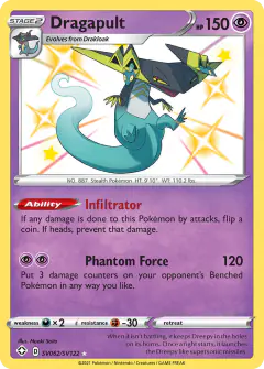Dragapult Rare Shiny card from Shining Fates