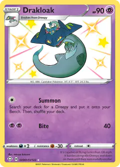 Drakloak Rare Shiny card from Shining Fates