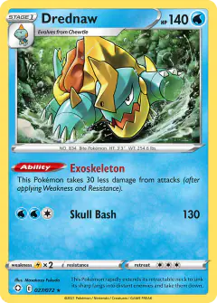Drednaw Rare card from Shining Fates