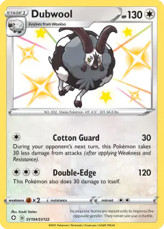 Dubwool Rare Shiny card from Shining Fates